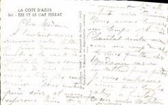 POSTAL Eze de la VENDIMIA y el cabo Ferrat