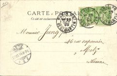 VINTAGE POSTCARD Customs Paris Strong Chabrol Jules Guerin assembling his guard Chart 1899