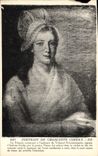 VINTAGE POSTCARD Portrait of Charlotte revolutionary Corday Tribunal