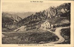 VINTAGE POSTCARD Alpinism Road of the Alps Collar Izoard Napoleon Refuge