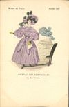 CPA Mode Coiffe Femme Journal des demoiselles Rue Drouot Annee 1837