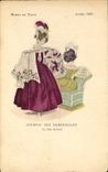 CPA Mode Coiffe Femme Journal des demoiselles Rue Drouot Annee 1834