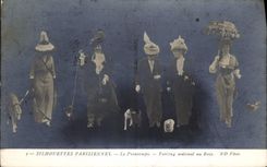 CPA Mode Coiffe Femme Silhouettes parisiennes Le printemps Footing matinal au bois Chein