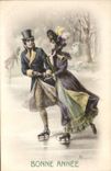 CPA Patinage Patins a glace Femme