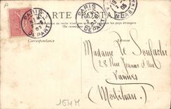 VINTAGE POSTCARD Train Engine Machine of goods trains