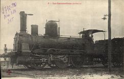 VINTAGE POSTCARD Train Engine Machines of goods trains