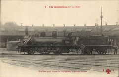 VINTAGE POSTCARD Train Engine Machine for passenger trains has high speed