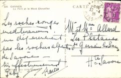 CPA Bateau Voilier Cannes Le port et le Mont Chevalier