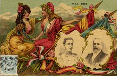 VINTAGE POSTCARD Militaria Poincare Spain Alphonse XIII