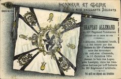 VINTAGE POSTCARD Militaria German Flag 49eme Pomeranien regiment