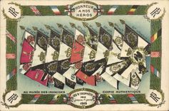 VINTAGE POSTCARD Militaria the 9 trophies Paris Museum of the Invalids