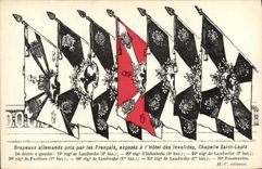 VINTAGE POSTCARD Militaria German Flags taken by the Invalid French Vault Saint Louis