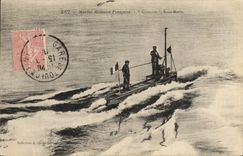 CPA Bateau de guerre Gymnote Sous-marin