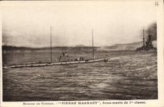 VINTAGE POSTCARD Warship Pierre Marrast Underwater of 1st class