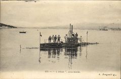 CPA Bateau de guerre L'Alose Sous-marin