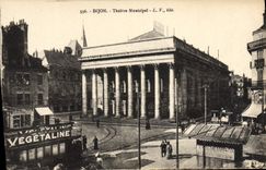 CPA Le Theatre municipal Dijon Tramway publicite Vegetaline 