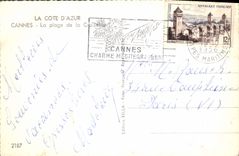 MODERN CARD the Dimension Of Cannes Azure the Beach of the Small cross