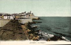 VINTAGE POSTCARD Antibes Walls