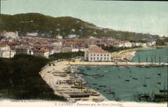 VINTAGE POSTCARD Cannes Panorama Close to the Mount Knight Boats
