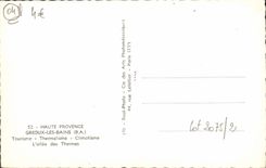 VINTAGE POSTCARD Greoux Les Bains the alley of the thermal baths