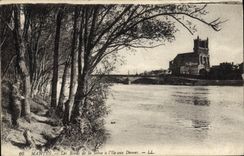 CPA Mantes Les Bords De la Seine A I'Ile Aux Dames Peche Pecheur