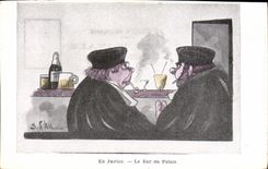 VINTAGE POSTCARD In justice the bar of the palate