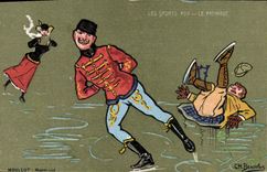 CPA Sports d'hiver Patinage Illustrateur Beauvais