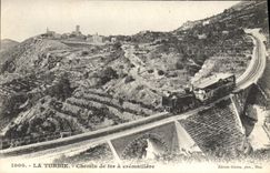 CPA Train Locomotive La Turbie Chemin de fer a cremaillere 