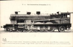 CPA Train Locomotive Machine 3512 a vapeur saturee