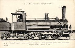 CPA Train Locomotive Machine 1361 a 2 essieux accouples