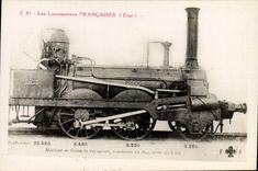 VINTAGE POSTCARD Train Engine Machine of passenger trains 1844