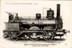 VINTAGE POSTCARD Train Engine Machine of the Co of the West service of the travellers 1847 has 1850