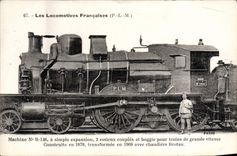 VINTAGE POSTCARD Train Engine Machine B 146