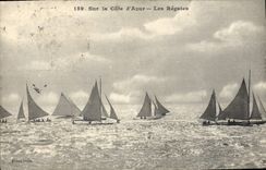 CPA Bateau Voilier Sur la cote d'azur Les regates