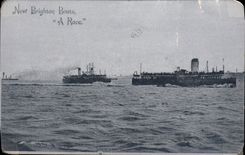 VINTAGE POSTCARD Bateaux New Brighton Boats has Race
