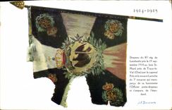 CPA Militaria Drapeau du 85eme regiment de Landwehr