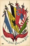 CPA Militaria Drapeaux Gloire aux Allies 