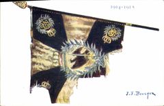 VINTAGE POSTCARD Militaria German Flag