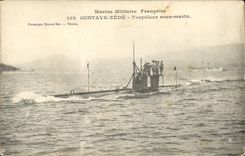 CPA Bateau Gustave Zede Torpilleur sous marin 