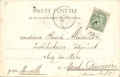 VINTAGE POSTCARD Boat Submarine Gymnote moving