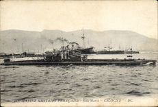 VINTAGE POSTCARD Boat Submarine Stork