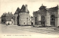 VINTAGE POSTCARD Dieppe Theater the theater and the old women towers
