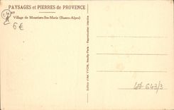 VINTAGE POSTCARD Village De Moustiers Sainte Marie