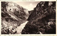 VINTAGE POSTCARD Gorges Of the Verdon Road De Moustier Castellane