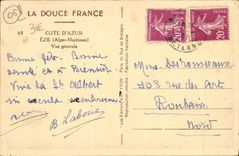 Opinión del azul de la dimensión D Eze de la POSTAL de la VENDIMIA