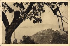 Dimensión de la POSTAL de la VENDIMIA de la opinión panorámica azul de Eze