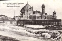 CPA Nice Jetee Promenade Par Un Coup De Mer