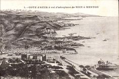 El corral de la POSTAL de la VENDIMIA del azul tiene vuelo del aeroplano de Niza tiene Menton