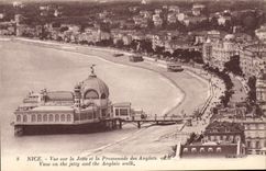 Niza de la POSTAL de la VENDIMIA vista en el embarcadero y la caminata del inglés