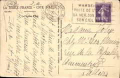 La POSTAL Francia suave de la VENDIMIA dimensiona el pequeño valle azul de Eze